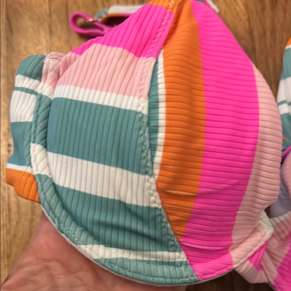 Altar’d State Colorful Striped Bikini Top - Picture 2 of 4